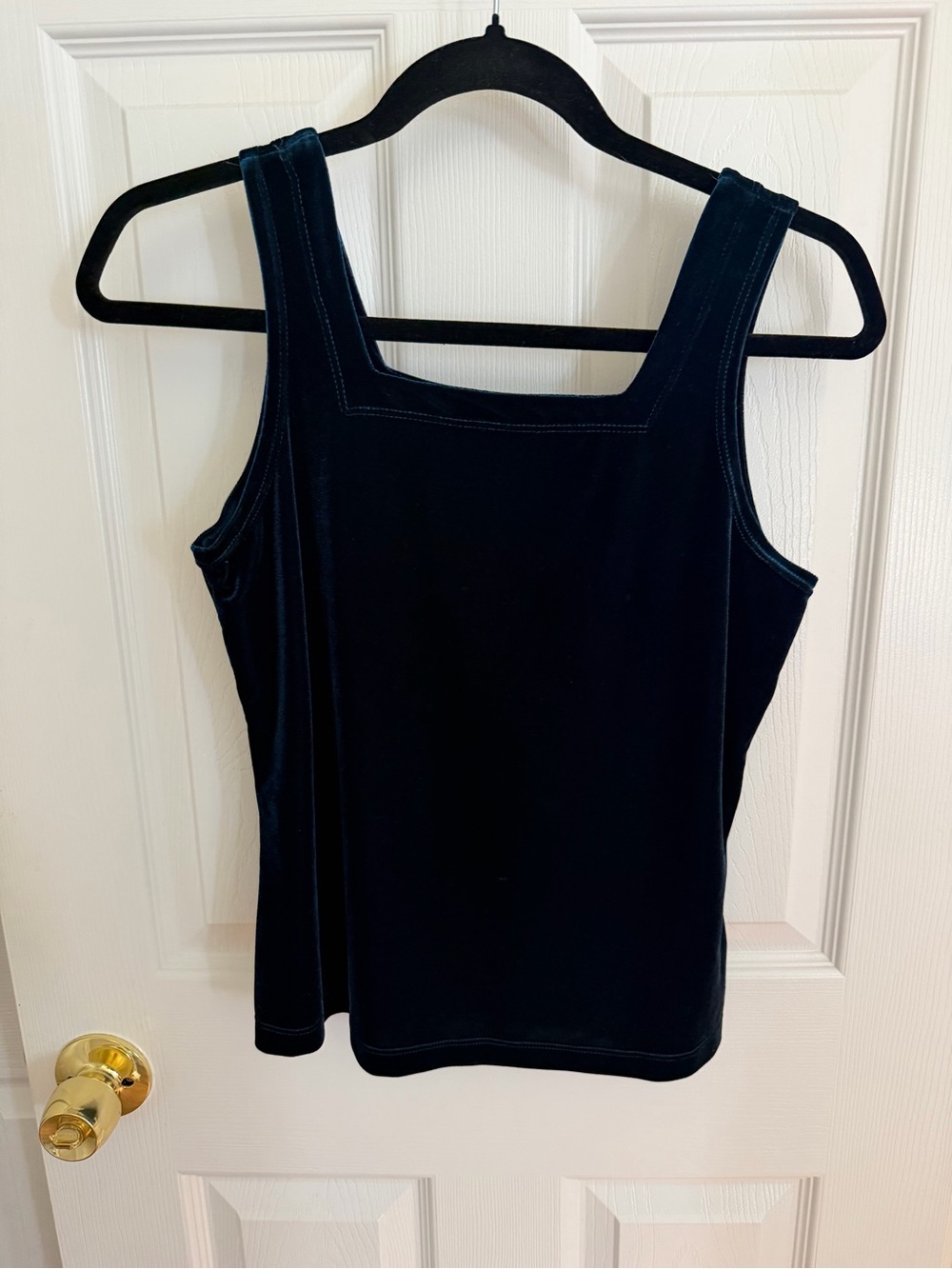 Vintage JM Collection Dark Teal Velvet Tank Top Size Medium